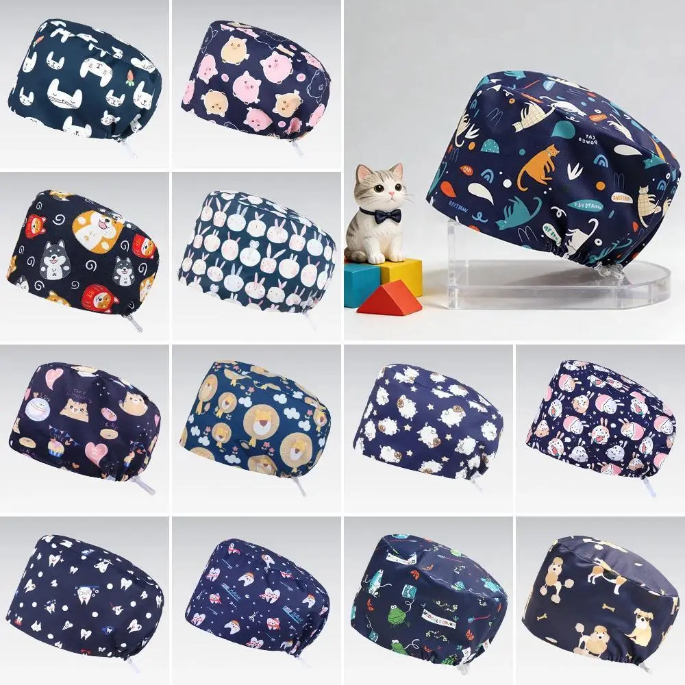 Anti-static Medical Men Hats 100% Polyester Long Hairs Scrub Caps TOOTH Dental Hospital Nursing Hat K1021