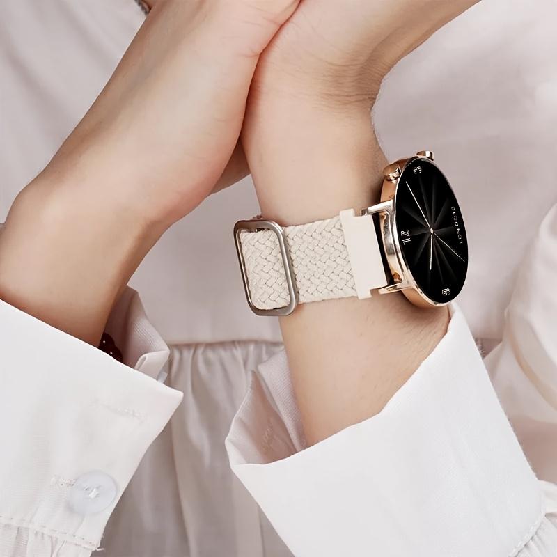 Elastic Braided Nylon Solo Loop Bands – Adjustable Stretch Strap 20/22mm for Samsung Galaxy Watch, Comfortable Sport Wristband, Unisex