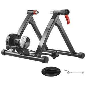 VEVOR Bike Trainer, 6 Level Resistance, 26-29 in 700C Wheels, Foldable Magnetic Bicycle Stationary Stand for Indoor Exercise Riding with Quick Release Skewer Front Wheel Riser Block for Road Bikes