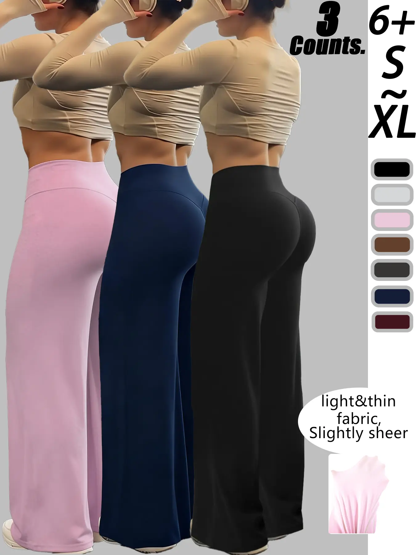 Women's Lightweight Knitted Straight Leg Sports Pants, Casual Sporty Trousers, Loose Plain Casual Wear, Comfortable Daily Use, Soft Fabric, Elegant Fit