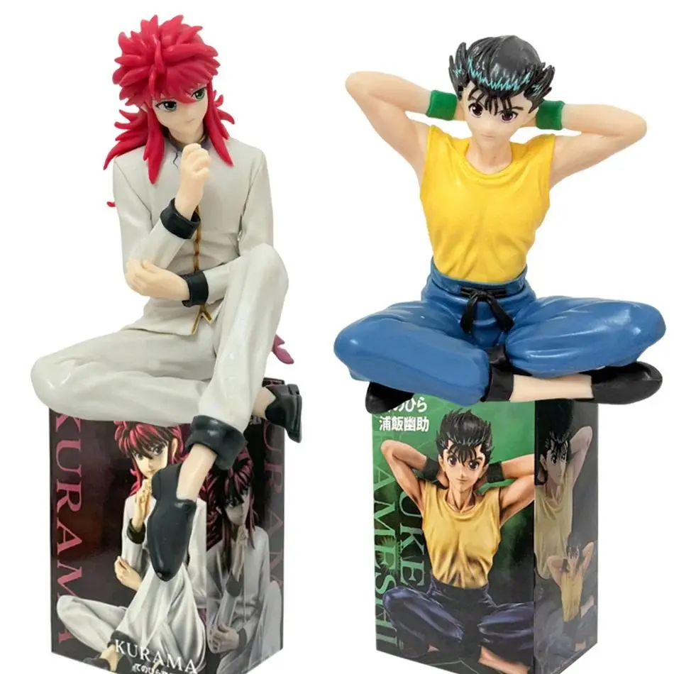 2026 hot item Anime 8cm YuYu Hakusho Urameshi Yuusuke Kurama Sitting posture Figure Toys PVC Model Desktop Ornament Doll Birthday Gifts Hot