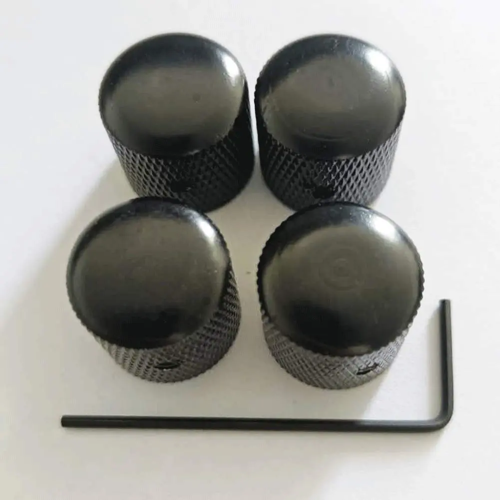 sdhengyee Guitar Tone Volume Control Knobs Knurled Chrome Metal Dome Style 18mm Diameter 6mm Solid Shaft Compatible with Tele Telecaster Electric Guitar Bass Parts Replacement Set of 4Pcs.