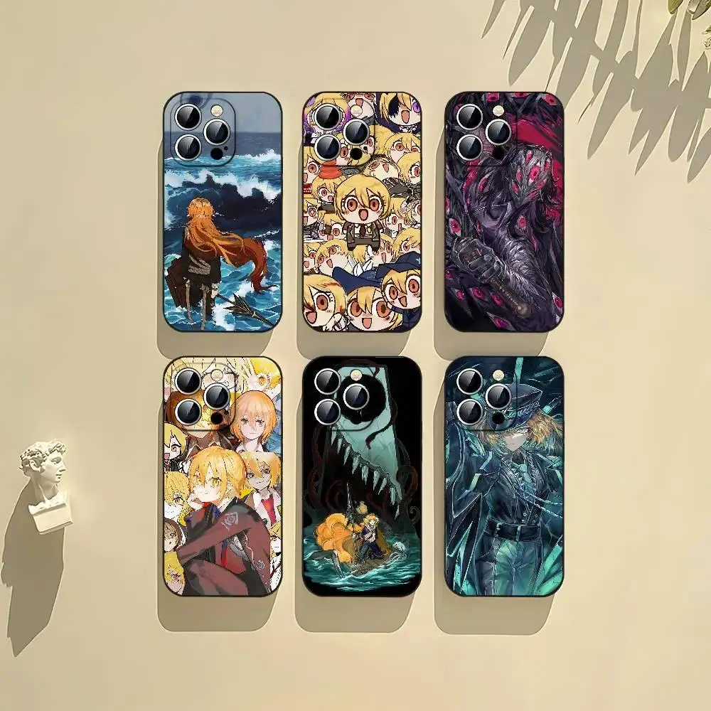 Limbus Company Game Phone Case Dark Fantasy RPG Aesthetic Black Protective Cover Compatible with iPhone 11-17 Pro Max/Plus & Samsung Galaxy S23-S25