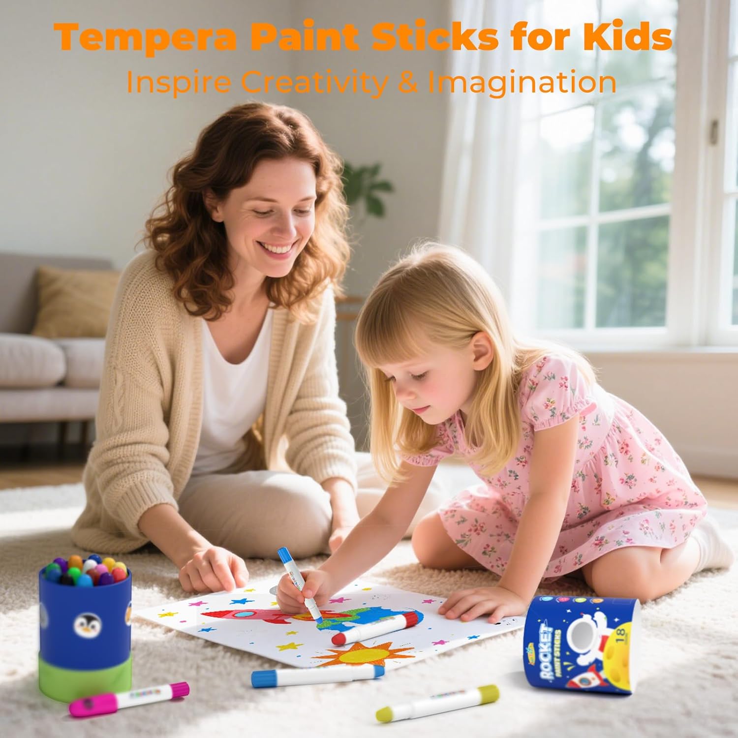 36/26/18 Color Rocket-shaped Gouache Paint Sticks, includes 120-page PDF coloring pages., Fast-drying, non-toxic, and washable, suitable for children and students, Ideal art supplies for painting on paper and canvas during the Christmas season 36/26/18 Color Rocket-shaped Gouache Paint Sticks, includes 120-page PDF coloring pages., Fast-drying, non-toxic, and washable, suitable for children and students, Ideal art supplies for painting on paper and canvas during the Christmas season