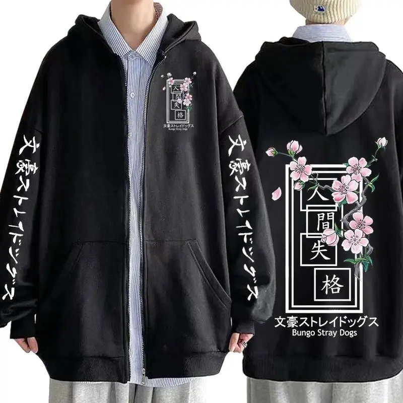 2026 new hot item Anime Bungo Stray Dogs Zipper Hoodie Dazai Osamu Men Women Harajuku Sweatshirts Unisex Pullover Clothing Boy Girl Women's Jacket