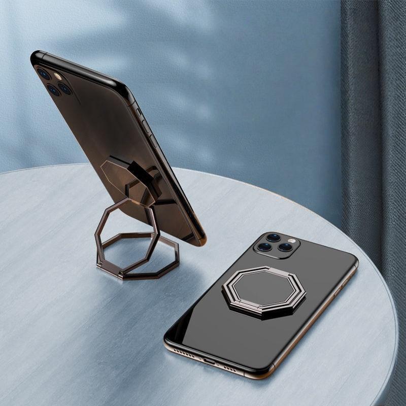 Valentine's Day Gift, Universal Phone Holder Made of Zinc Alloy, Ultra-Thin Foldable Ring Stand, Car and Desktop Mount, Top Convenience