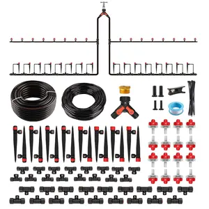 230FT Drip Irrigtion System Kit, Complete Grden Wtering System with 1/2" & 1/4" Quick-Connect Tubing, 32 djustble Emitters for Rised Beds, Lwn, Greenhouse, Potted Plnts