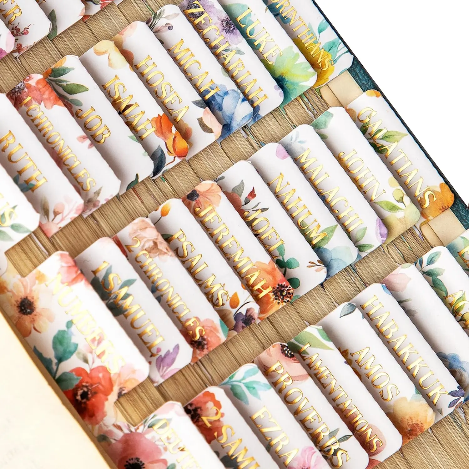 Women's Bible Chapter Index Tabs Set - 66 Large Print Laminated Tabs, 39 Blank Dividers Sticky Labels, Dopamine Study Supplies, Journaling Accessories, Christian Gifts