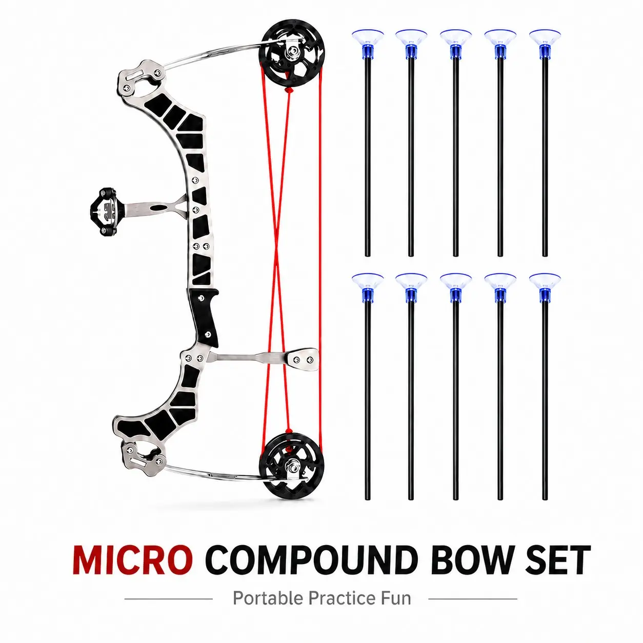 Professional Micro Compound Bow Practice Set, 10 Suction Cup Arrows, Adult Outdoor Target Training, Ideal for Archery Enthusiasts