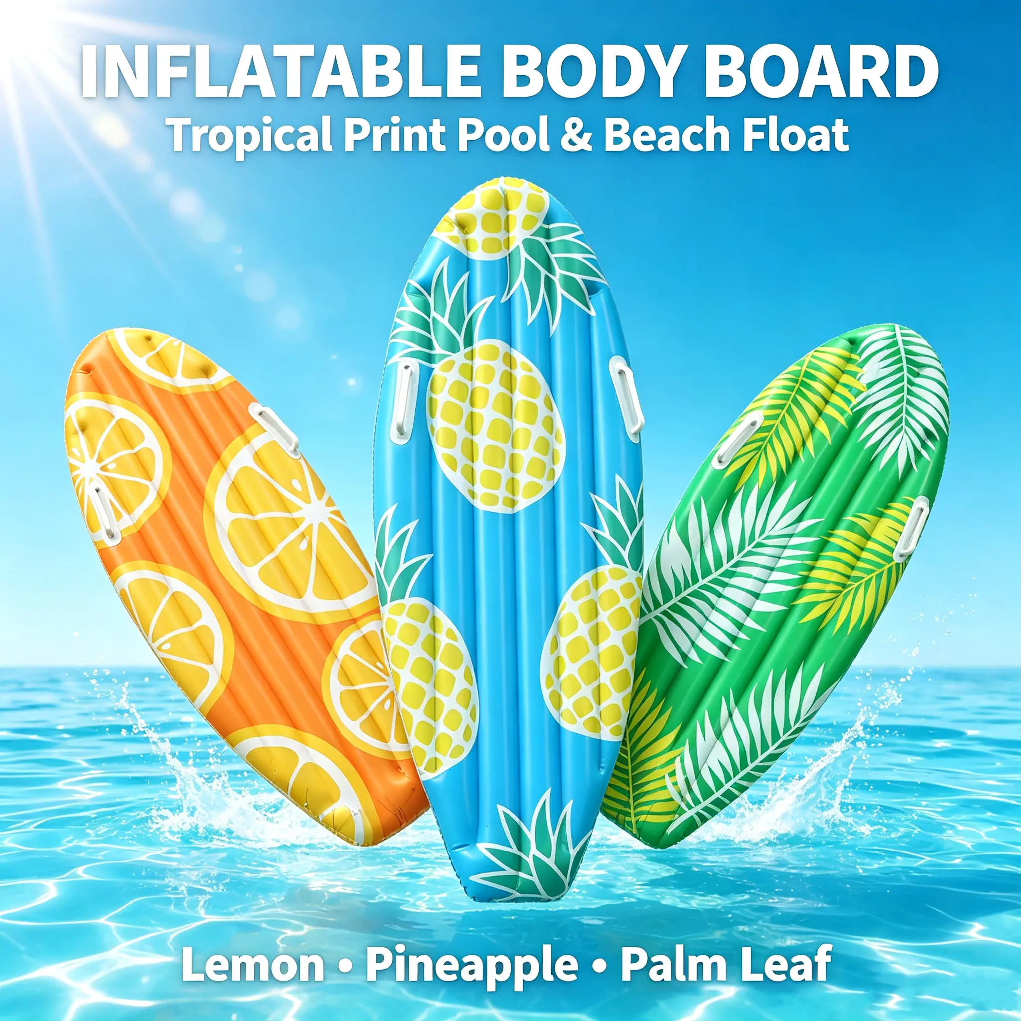 Inflatable PVC Kids Surfboard Beginner Bodyboard Portable Beach Water Slide Board Summer Outdoor Swimming Floating Board for Kids