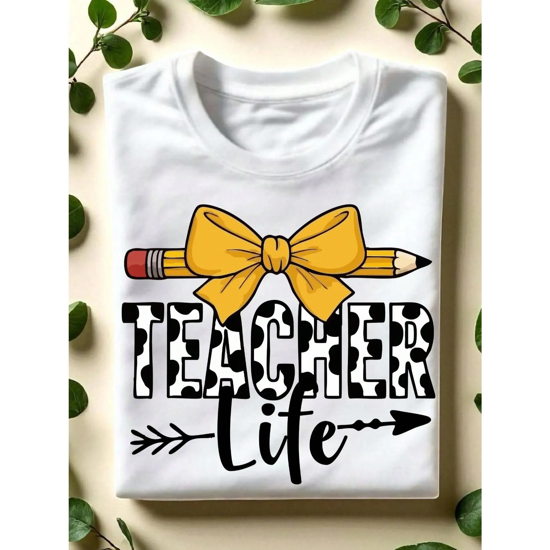 Teacher Life Shirt, Teacher Pencil Coquette Bow T-Shirt, Kindergarten Teacher Tee, Teacher School Crew Short Sleeve Shirts, Back To School Gift.