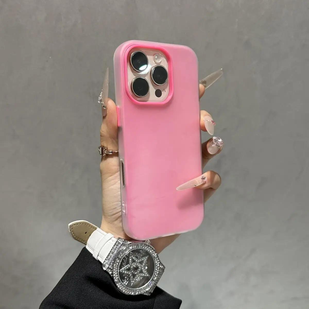Matte Candy Color 2IN1 Soft Phone Case For iPhone 17 Air 16 15 14 13 12 11 Pro Max Plus 16E X XR XS Shockproof Protective Cover