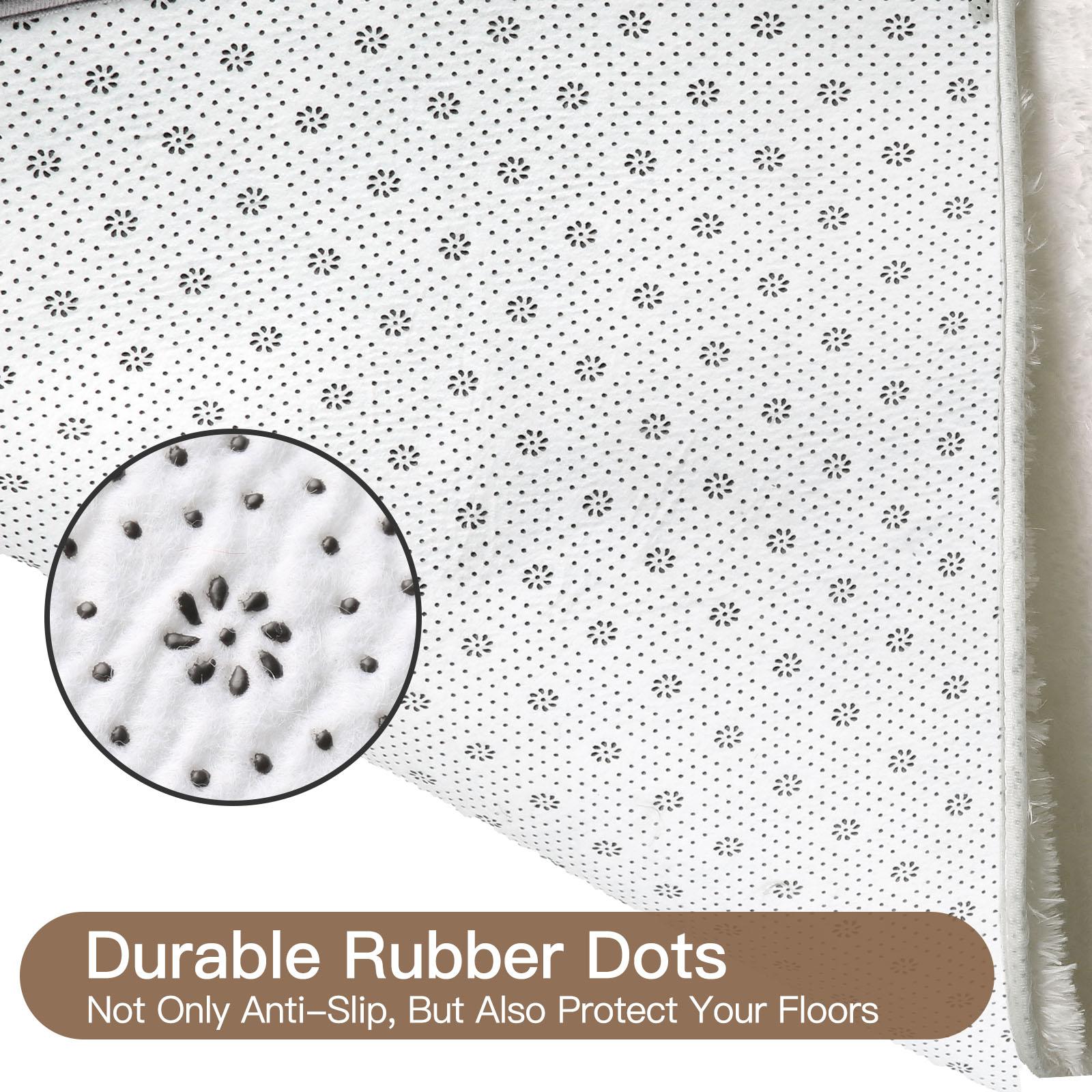 FAMVAL Large Size Plush Rugs Big Fluffy Area Rug Non-slip Soft Shaggy Carpet Mats for Livingroom Bedroom Nursery Home Decor Ivory White Christmas gifts