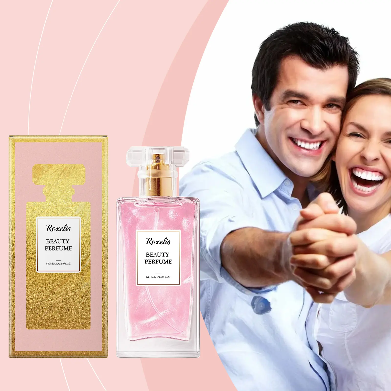 Roxelis 50ml Long Lasting Women Charm Perfume Elegant Soft Floral Scent for Couple Dating, Delicate Fragrance Boost Confidence, Ideal Birthday Holiday Festival Gift for Ladies Daily Social Use