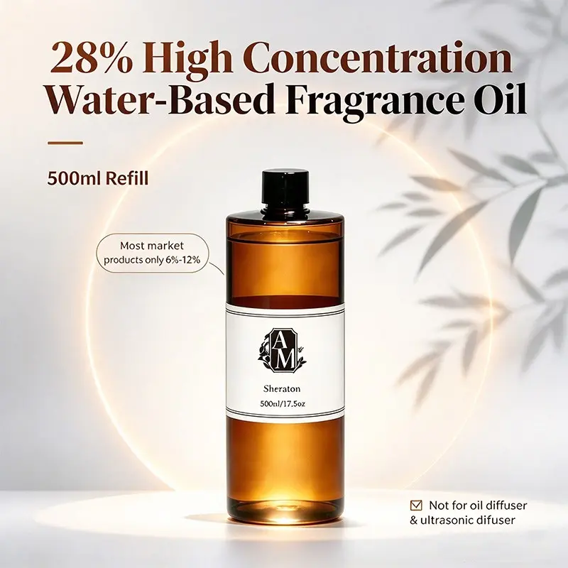 500ML Aromatherapy Essential Oil, Scented Liquid, Water-Based Fragrance Refill, Reed Diffuser Refill, 28% Concentration, Suitable for Reed Diffusers and Humidifiers