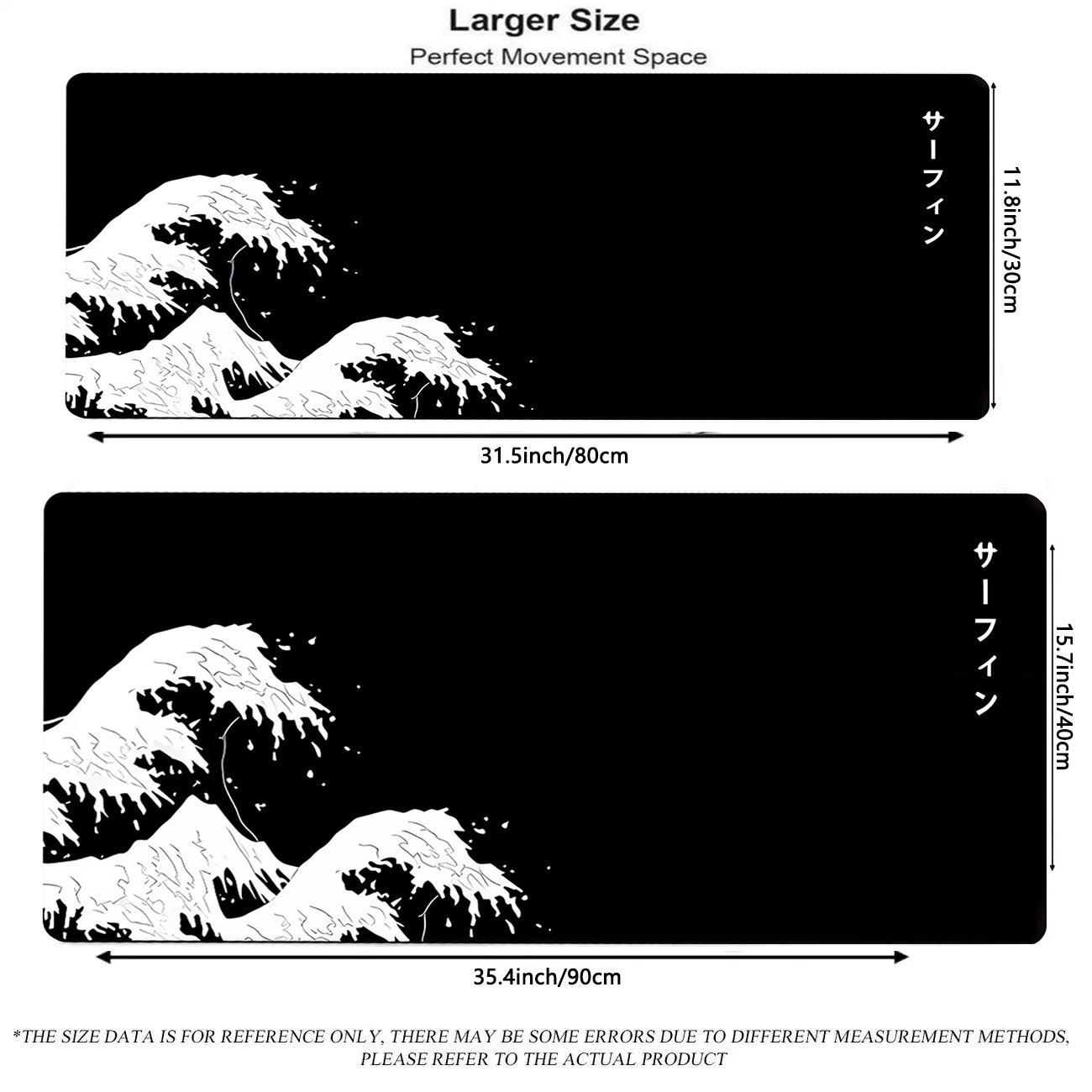 Wave Pattern Mouse Pad, Large Gaming Mouse Pad with Anti-Slip Rubber Base, Desk Mousepad for Gaming and Office Use, Computer Mouse Pad