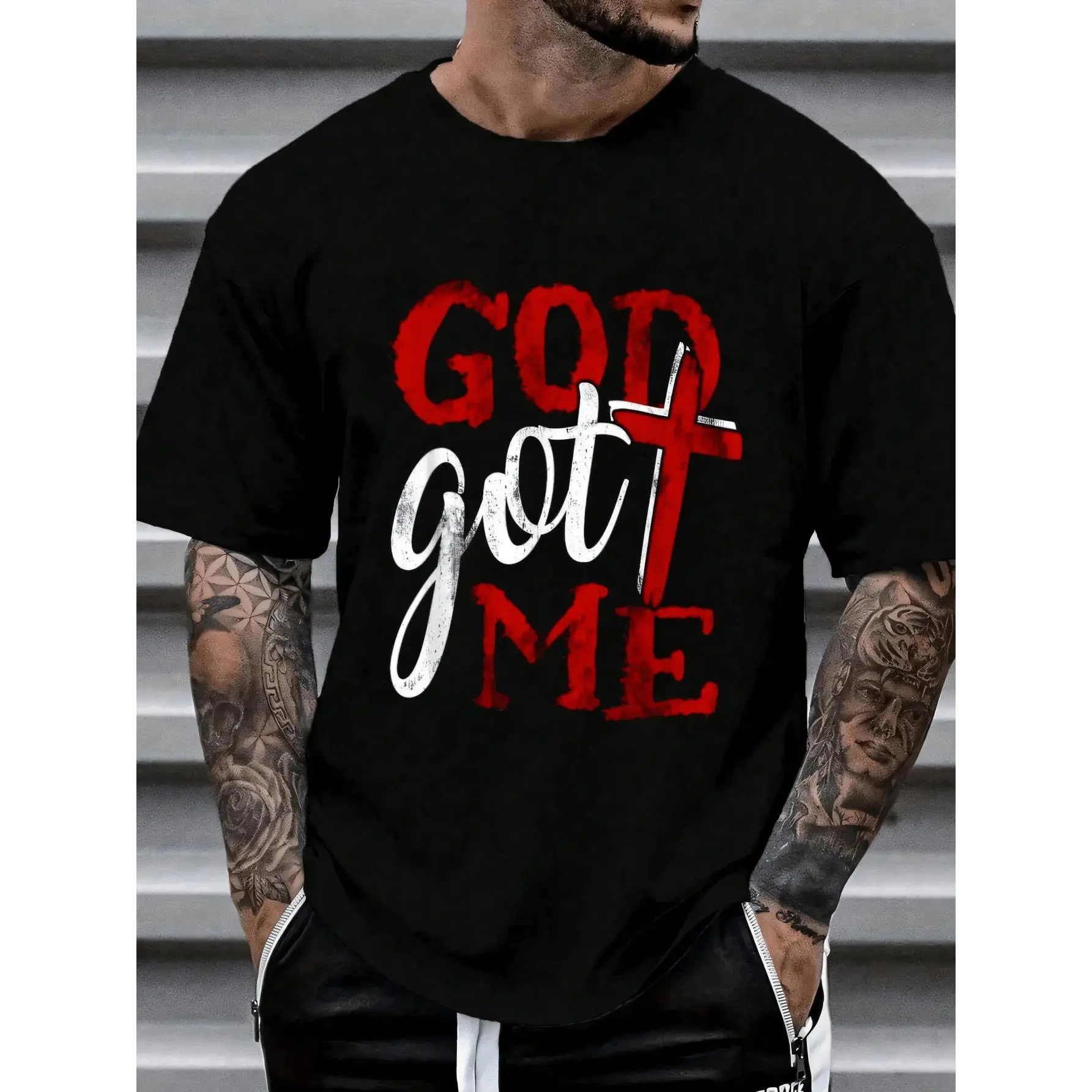 God Christian Faithcross Got Me Religion Quote Inspriration T-Shirt Women's Men's Graphic Tee Causal Tops Fashion Tshirt Short Sleeve