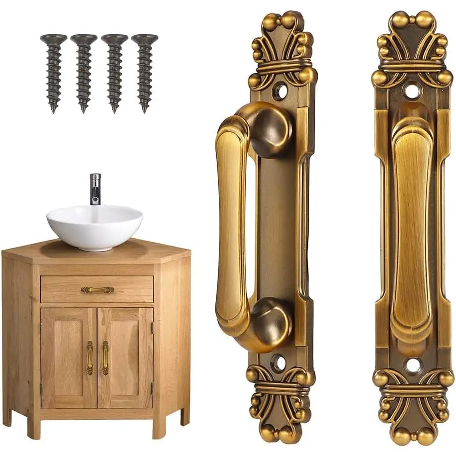 2 count Antique Door Pull Handle,  Cabinet Door Handles | European Style, Metal Door Pulls Handle, Kitchen Door Handles for Cabinets