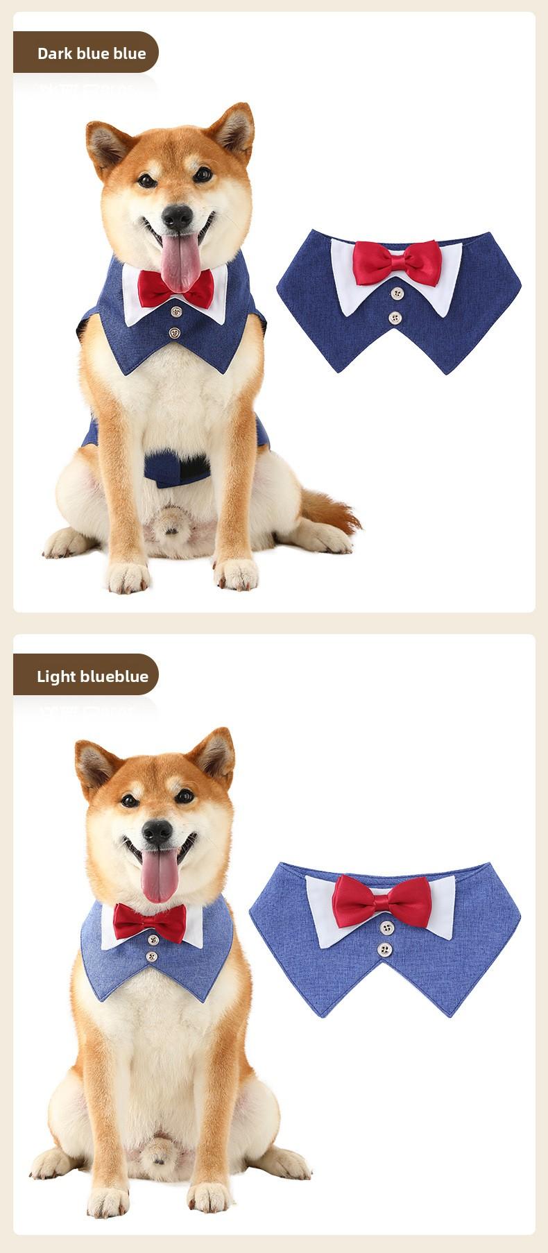 Adjustable Pet Bow Tie Collar| Formal Dog Tuxedo Bandana for Weddings & Parties