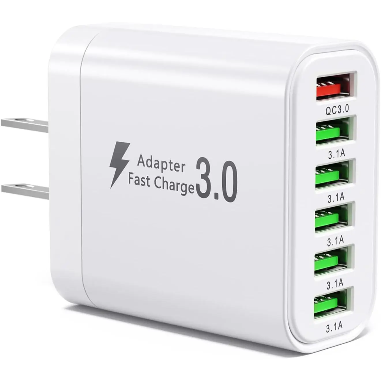 USB Charger Block, 6-in-1 50W  Blocks, 6-Port  Wall Charger USB Plug, Multiport  Adapter Cube for  14/13/12/11 Pro Max/XR/XS/8/7/Galaxy S23/S22/S21/Note 20/Tablets