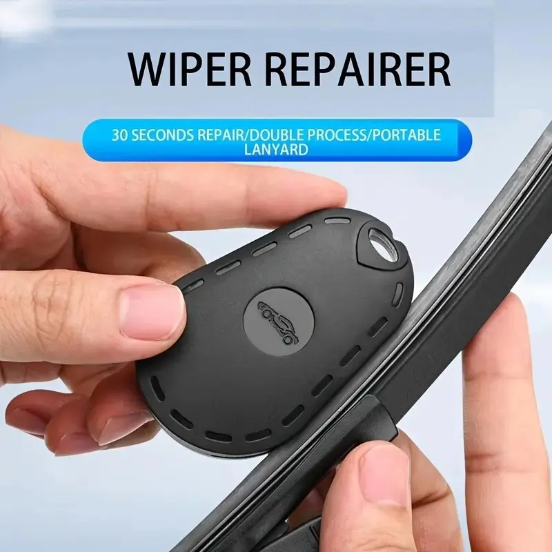 Tools for repairing windshield wiper blades, wiper repairer, portable polishing kits, cleaning products for removing dust, water spots, and bird droppings, automotive maintenance accessories, and automotive finishing tools.