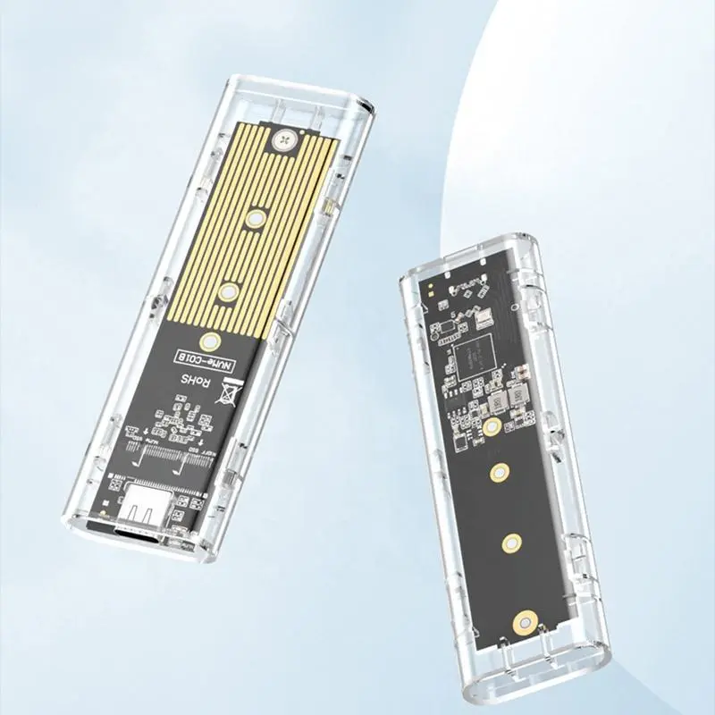 Transparent M.2 SSD Enclosure 10Gbps Single NVME Protocol Portable External Drive for Laptop SSD
