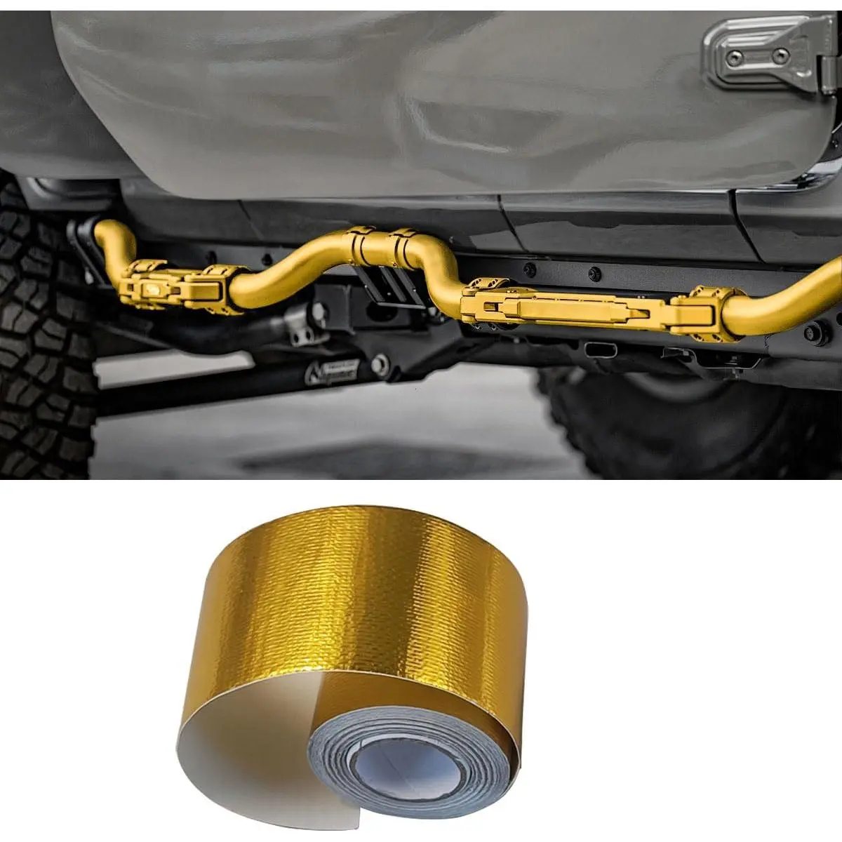 2"×29.5  (9M) Adhesive Backed Heat Shield Reflective Tape Wrap Roll,  High-Temperature Heat Barrier Tape Roll Compatible with   Pipe, Engine Bay (29.5 )