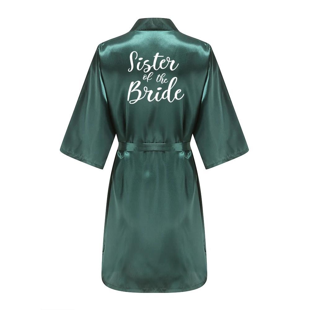 Wedding Party Team Bride Robe With White Letters Kimono Satin Pajamas Bridesmaid Bathrobe YE6522