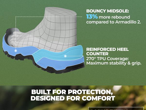 NORTIV 8 Men's Armadillo 3.0 Waterproof PRO Hiking Boots Outdoor Lightweight Non-Slip Arch Support Trekking Camping Ankle Boots All Seasons