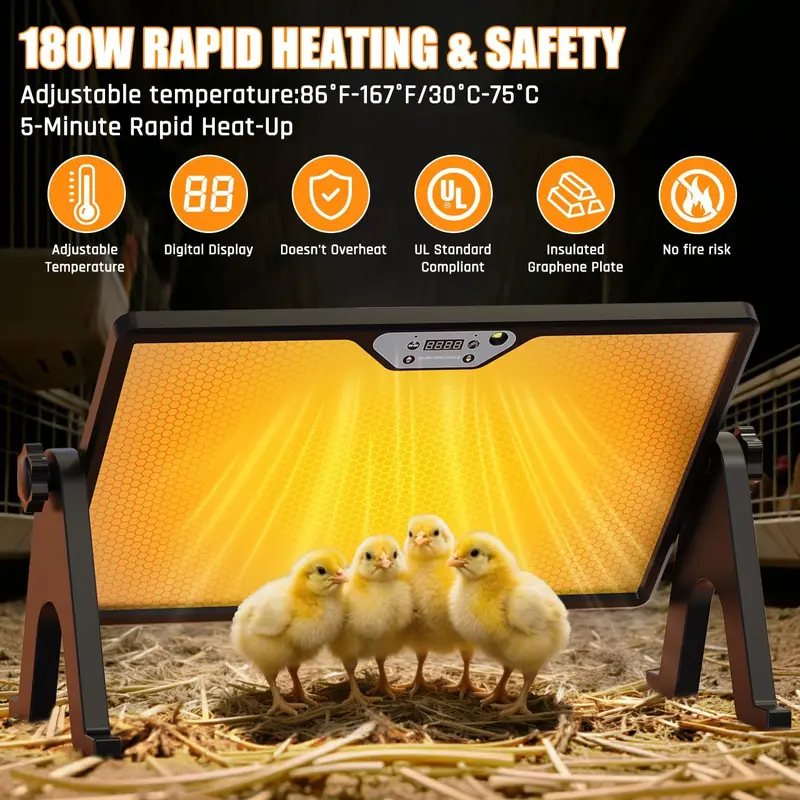 PoultryKit Brooder Heater 12" X 12" For 25 Chicks, Safe DC - View #11