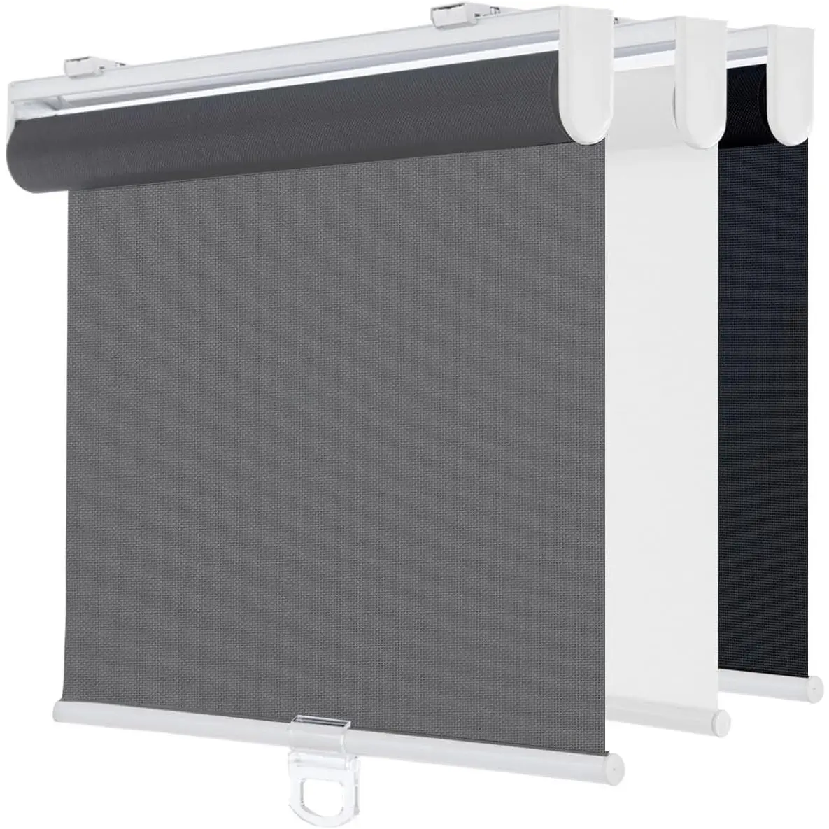 Cordless Roller Shades for Windows Light Filtering Pull Down Blinds Solar Screen Door Blinds Flame Retardant UV Protection Fabric for Home Office 25" W x 72" H Solar Grey