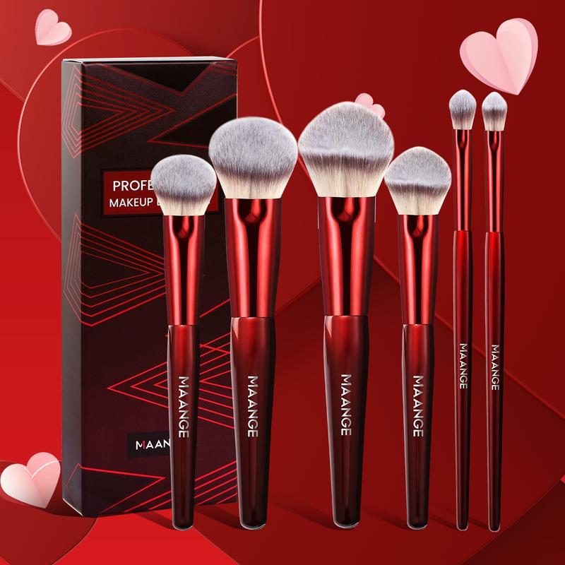 6 Counts/set Makeup Brushes, Foundation Blush Powder Eyeshadow Contour Brush, Smudge Brush, Makeup Blending Brush, Glam Makeup Tools with Soft Fiber and Skin Friendly for Easy Carrying, Cosmetics, Face Multifunctional Beauty Travel Brush