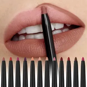 JUJU DREAM Velvet Mousse Silky Plump Lip Liner Pencil, Smooth Creamy Glide Formula No Pulling Lips, Precise Outline Lip Shape Prevent Lipstick Bleeding, Long Wearing Waterproof Smudge Proof Lip Pencil, Can Line & Fill Entire Lips