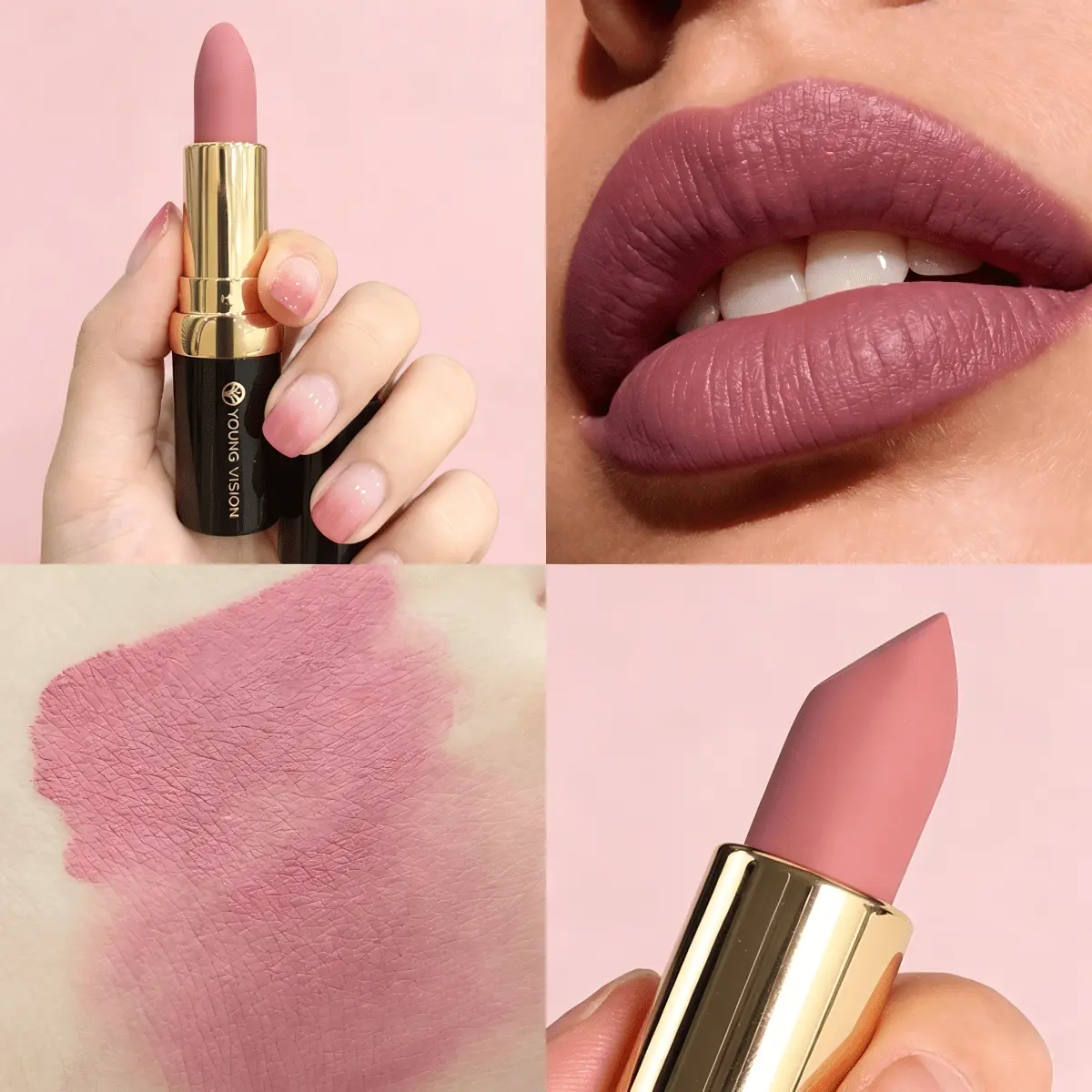 3 PCS Matte Velvet Cosmetic Lipstick - Alcohol-Free, Non-Drying, Non-Lip-Line-Settling, Soft-Focus Finish, Long-Lasting, Transfer-Resistant - Ideal for Everyday Wear, High-End Black & Gold Lip Makeup