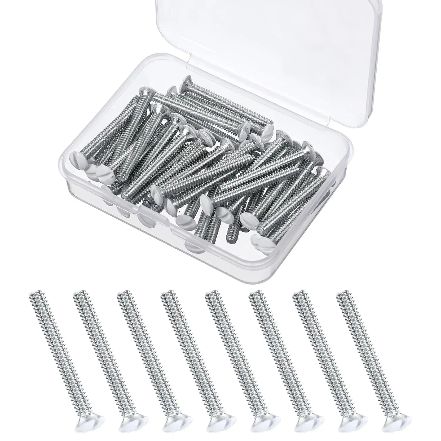 40 Pcs Wall Plate Screws White Outlet Screws 1.2 Inch Long 6-32 Thread Light Plate Screw for Fix Wonky and Sunken Outlets