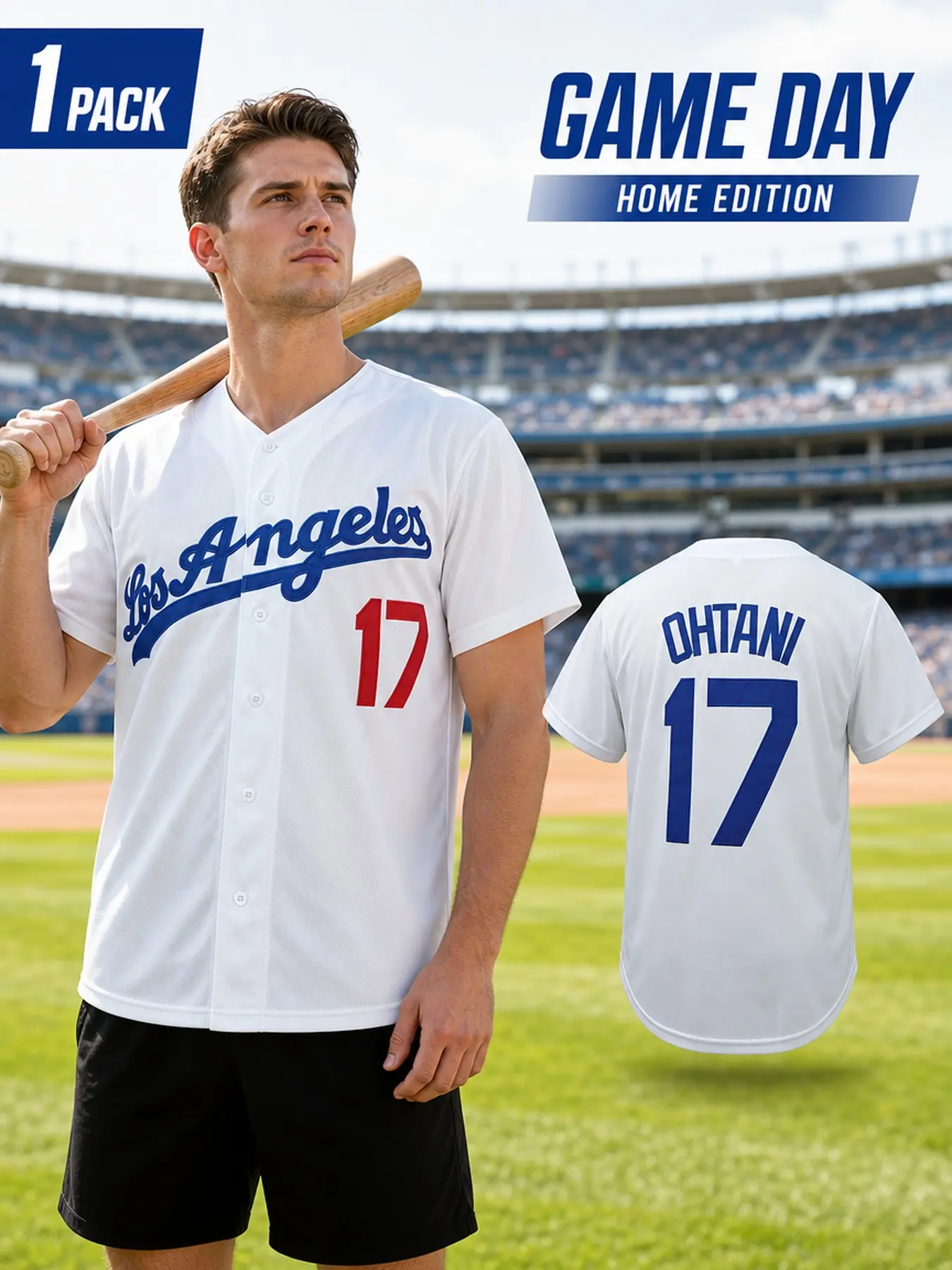 Men's Letter & Figure Patched Button Front Baseball Jersey,Casual Loose Short Sleeve V Neck Baseball Top for Fall & Winter, Unisex Sportswear for Training & Competition, Athletic Tops