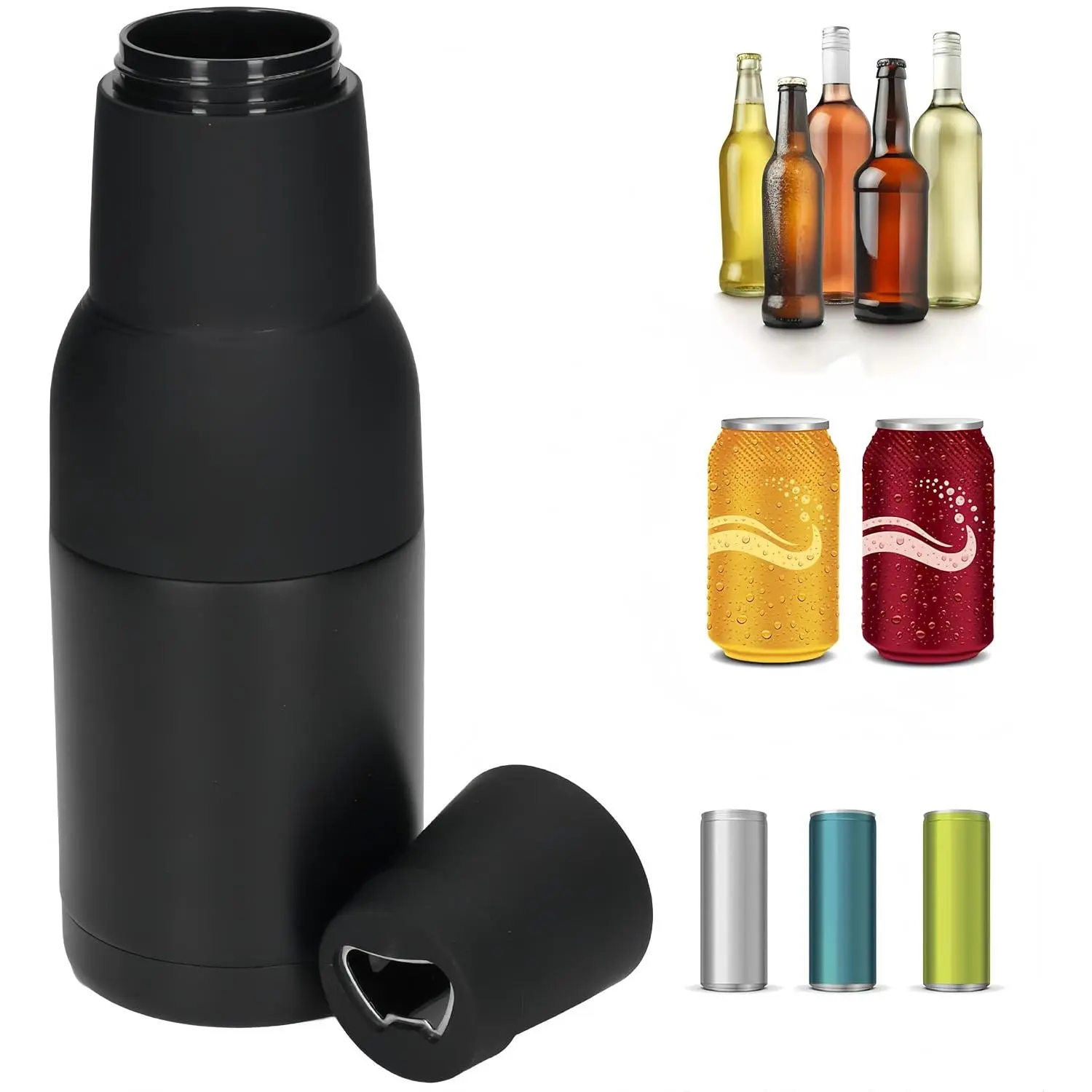 3 in 1 Can and Beer Bottle Insulator, Double Wall Stainless Steel Insulated Can Cooler, Beer Bottle Holder 12oz ￼ ￼ ￼ ￼ ￼ ￼