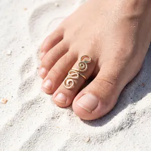 Fashion New Copper Adjustable Foot Ring, Toe Rings, Simple Summer Beach Vacation Essential, Must-Have Fashion Item, 1 Piece