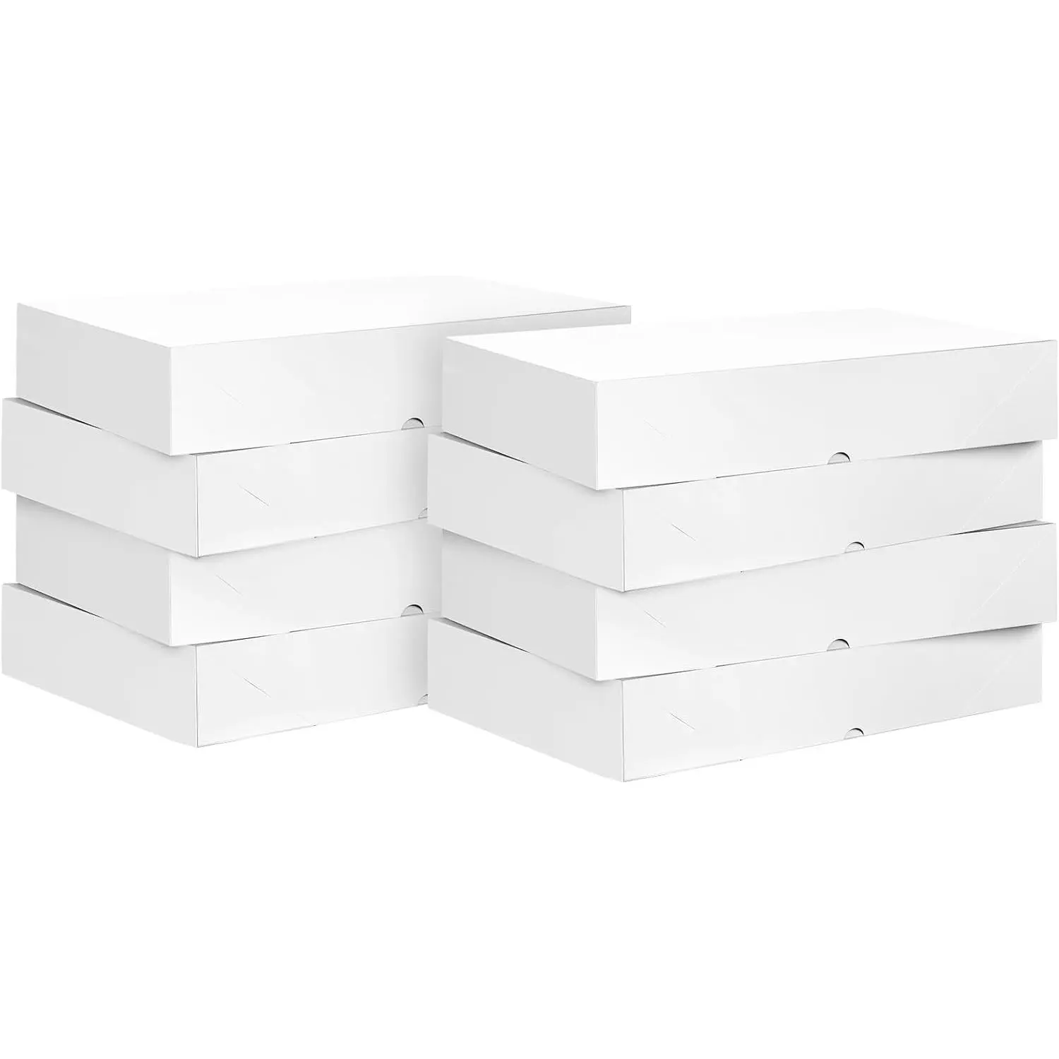 8 Pack Large Gift Boxes with Lids, 17 x 11 x 4 Inches Extra Deep White Gift Boxes for Presents, Auto Pop-up Clothes Box for Robes Shirts Blankets and Bulky Presents