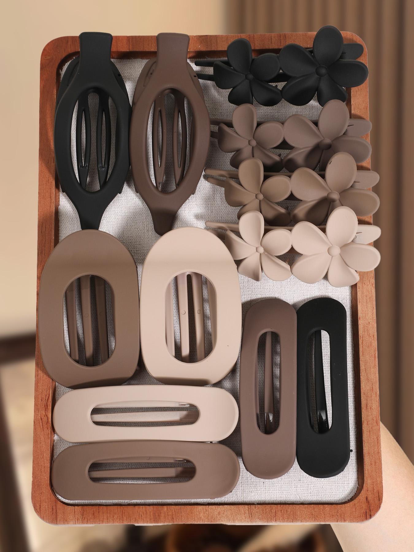 12pcs Duckbill Clip Female Back Head Hairpin Shark Clip Flat Oval Duck Clip, Flat Hair Clips, Hair Claws, Suitable for Thick Hair, Matte Large Duckbill Clip Strong Fixation No Slipping Multicolor Gift