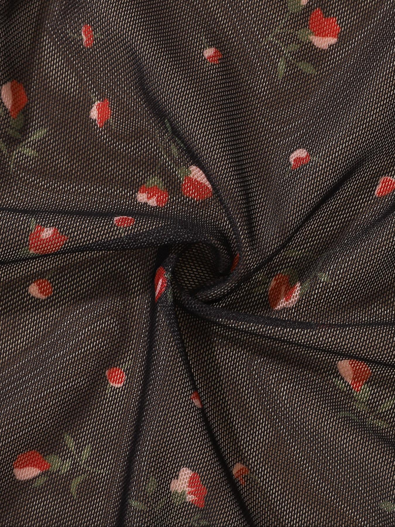 【0XL-4XL】 Floral Print Panty, Breathable Comfortable Panties for Daily Wear, Women's Underwear for All Seasons