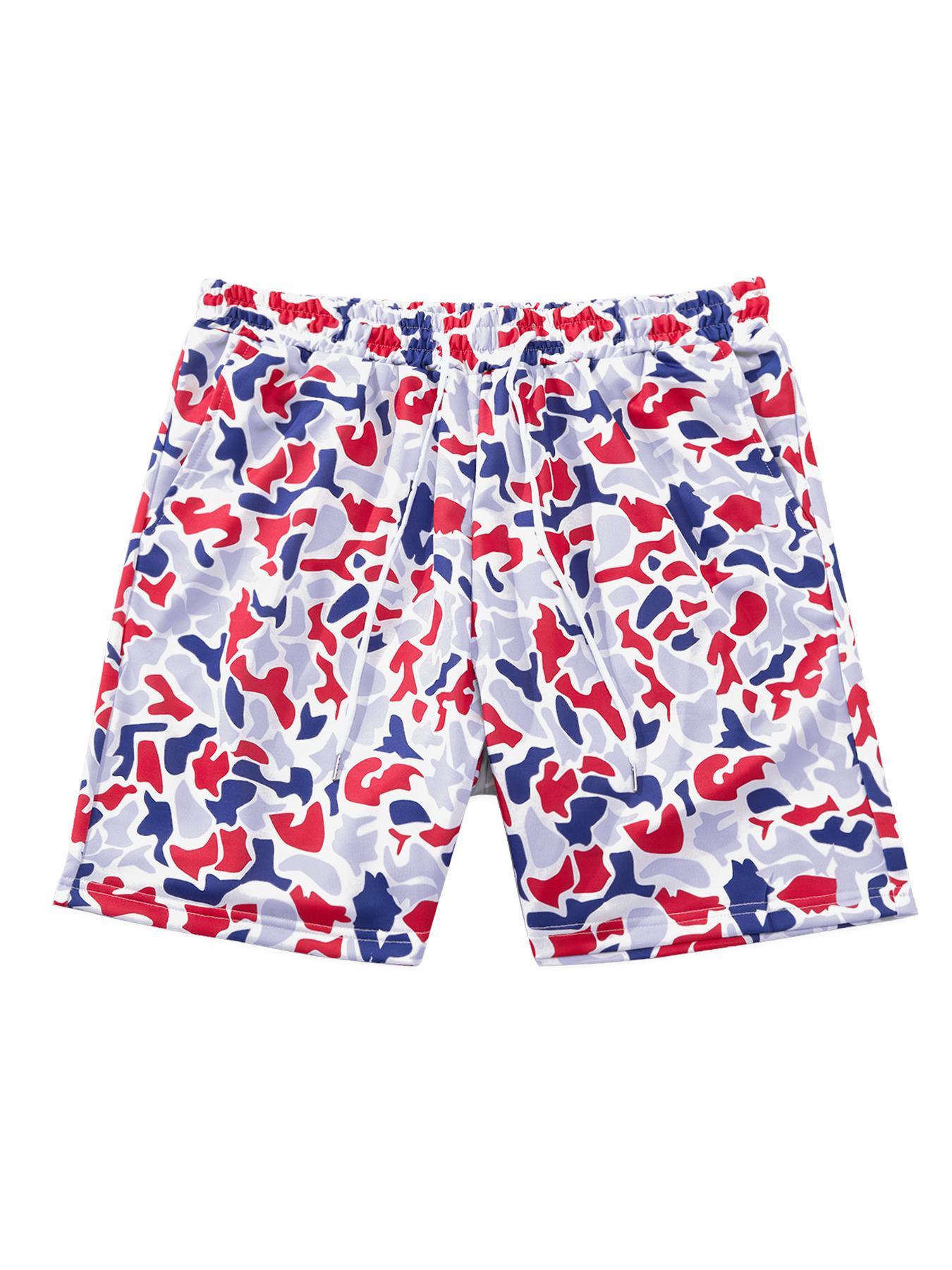 Men's Camo Print Shorts, Casual Sport Shorts, Summer Style Shorts, Menswear, Regular Fit Casual Street Comfy Breathable Tropical Shorts for Summer, Men's Bottoms for Daily Wear