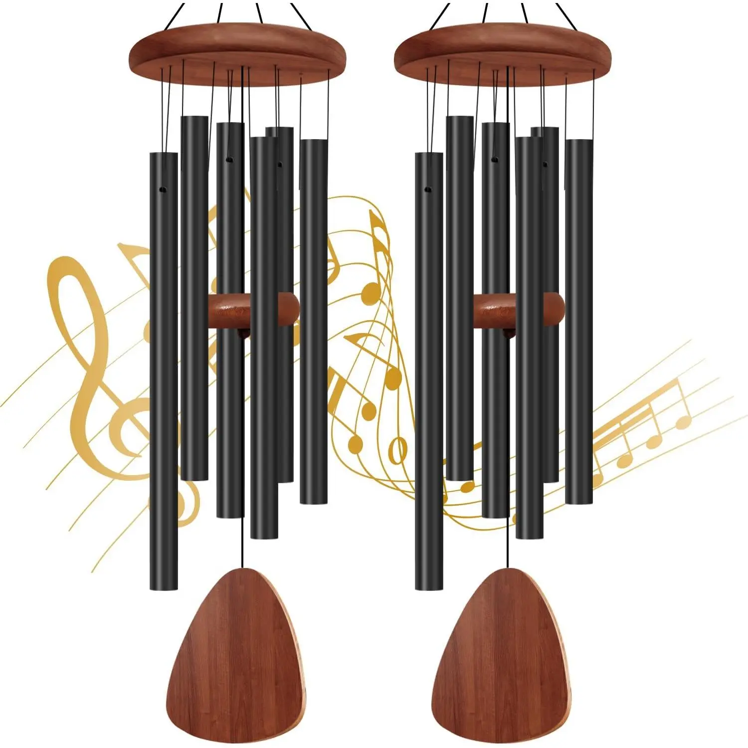 2 Pack Wind Chimes for Outside, Memorial Wind Chimes with 6  Tubes, Sympathy Wind Chime Outdoor  Decoration for Garden Patio Yard