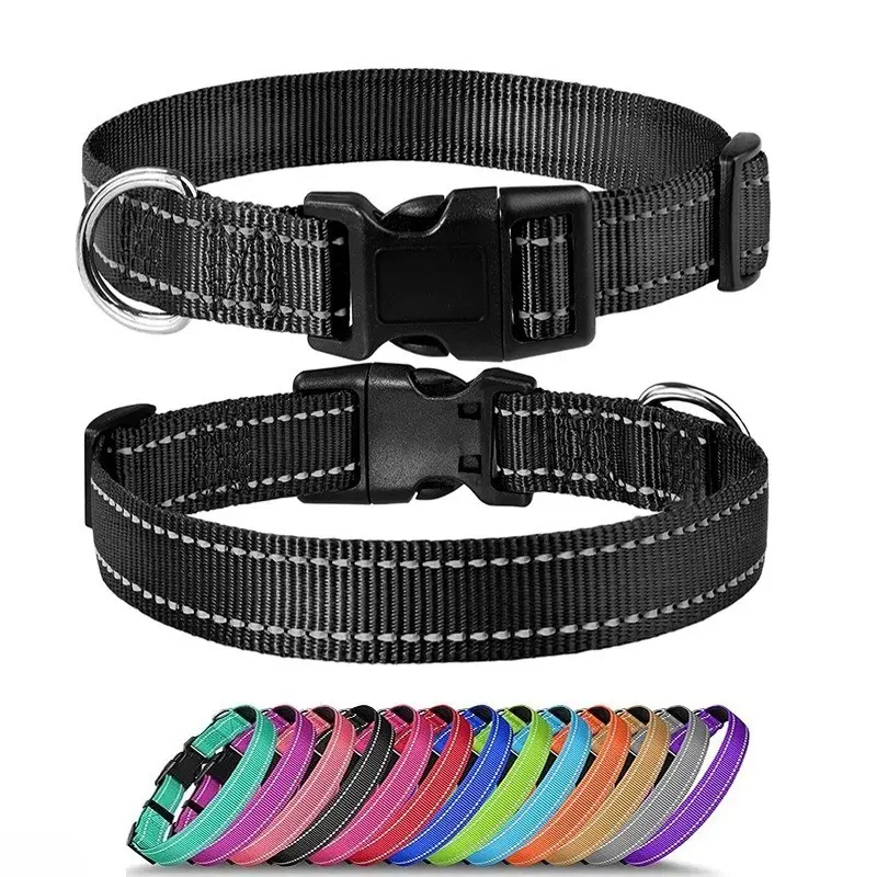 2PCS Reflective Dog Collar, Adjustable Pet Neck Collar, Walking Supplies for Small & Medium Dogs