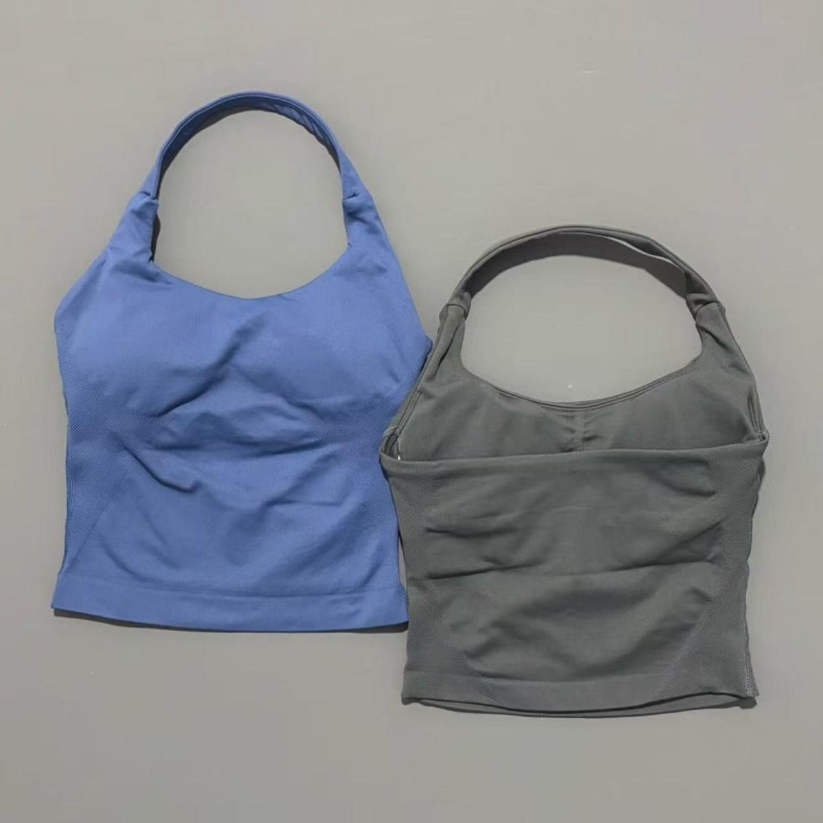 (With Logo) DFYFN  Gym Sports Top Women Seamless Yoga Tank Longline Strappy Top Open Back Bra Sportswear Gym Clothing Running Workout Halter tracksuits men wrestling suits Women's Bandeau Bikini and Maxi Dress Set Breathable Camouflage Training