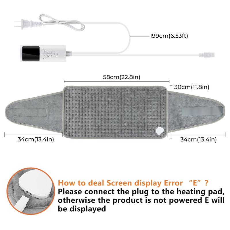 Electric Heating Pad, Menstrual Uterus Waist Body Warmer 9 Heat Level Timer, Multifunctional Heating Blanket for Home Office Winter Cozy Gifts