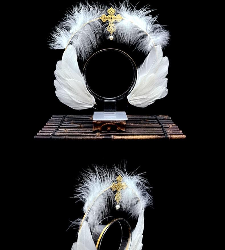 Angel Wing Back Decoration Adult Children Halloween Role-Playing Props Sun God Pope Golden Feather Hair Accessory Costume