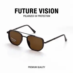 Stylish Geometric Double Bridge Sunglasses Trendy Ultra Light Durable Eyewear Unisex Fashion Shades Ideal Travel & Birthday Gift