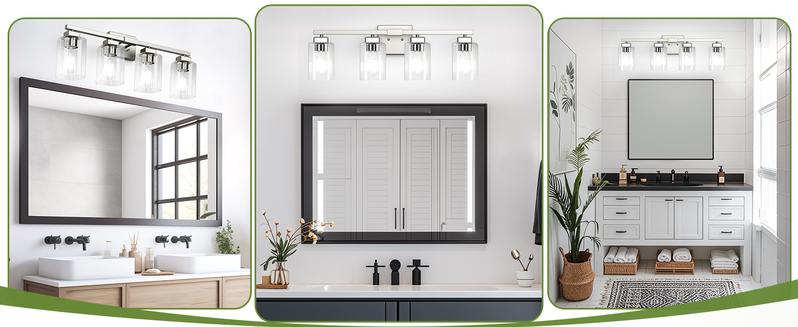 3/4/5 Lights Bathroom Light Fixtures, Modern Nickel Bathroom Vanity Light, Bathroom Lighting Fixtures Over Mirror, Matte Nickel Bathrom Wall Lamp, Wall Lights for Living Room Bedroom Hallway