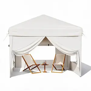 Portable Pop Up Canopy Tent with 4 Removable Sidewalls – 3 Adjustable Heights, Outdoor Gazebo Shade Shelter with Sandbags & Carry Bag, Perfect for Camping, Parties, Backyard, Commercial Events